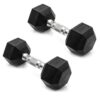 Premium Rubber Encased Hex Dumbbell - Set of 2