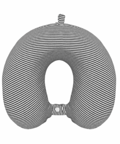 Premium Striped Memory Foam Travel Neck Pillow - Black/White