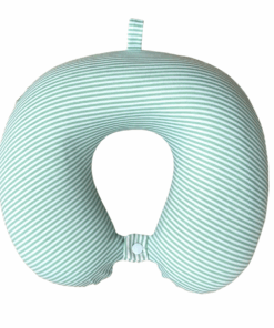 Premium Striped Memory Foam Travel Neck Pillow - Green/White
