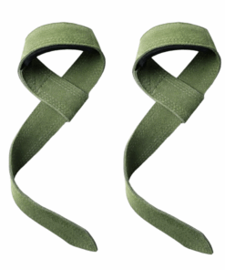 Premium Weightlifting and Strength Training Leather Straps - Green