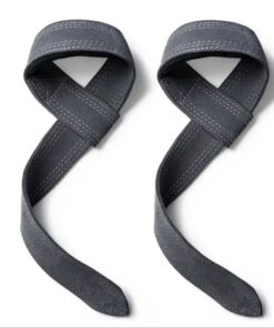 Premium Weightlifting and Strength Training Leather Straps - Grey