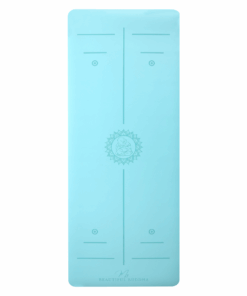 Premium Yoga Mat + Carry Stretch Strap - Aqua Alaskan