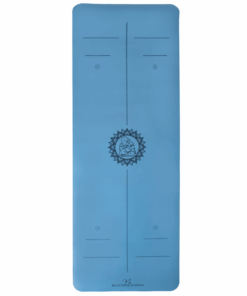Premium Yoga Mat + Carry Stretch Strap - Lapis Blue