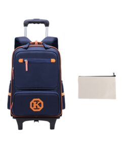 Preschool Trolley Backpack For Kindergarten Students With Pencilcase - Navy Blue