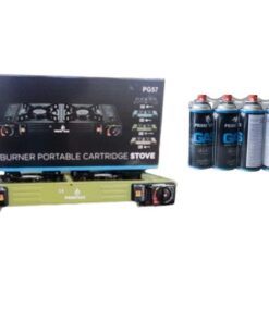 Prime Gas 57CS -Double Cartridge Stove With Cartridges - Military Green