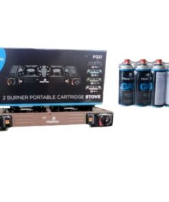 Prime Gas 57CS -Double Cartridge Stove With Cartridges - Sand