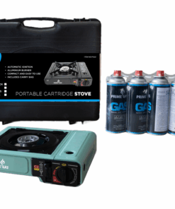 Prime Gas Single Burner Canister Camping Gas Stove with Travel Case - Matt Aqua