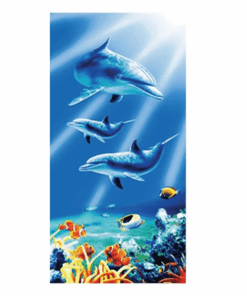 Printed Cotton Beach Towel - Dolphin