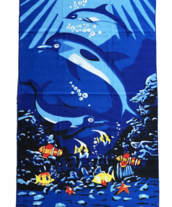Printed Cotton Beach Towel - Dolphin 2