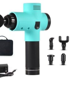 Profession Gun Massage 30 Speed Levels with 6 Heads & LCD Display-Green