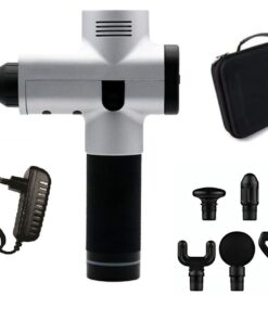 Profession Gun Massage 30 Speed Levels with 6 Heads - Silver