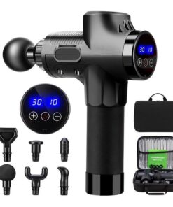 Professional 30 Speed Levels Muscle Massage Gun with 6 Heads - Black