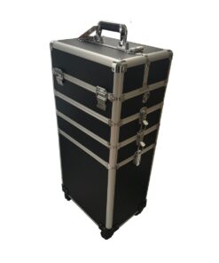 Professional Aluminium Cosmetic Travel Suitcase Multi-Functions - Black