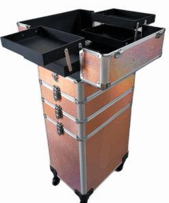 Professional Aluminium Cosmetic Travel Suitcase Multi-Functions - Gold