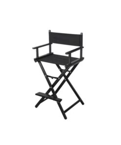 Professional Aluminum Foldable Makeup Director Chair - Black