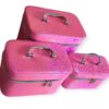 Professional Beauty Make Up Cosmetic Vanity Case Storage Boxes 3 Pieces - Sweet Pink