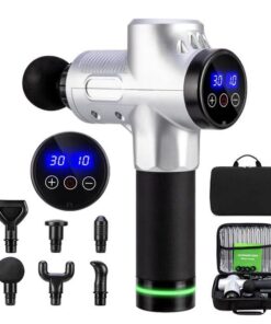 Professional Deep Tissue Massage Gun - 30 Speeds, 6 Heads - Silver