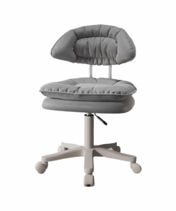 Professional Ergonomic Hairdressing and Makeup Leather Swivel Cushion Chair - Dark Grey