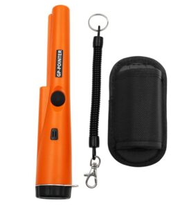 Professional Handheld Metal Detector with LED Light and Bracelet - Orange