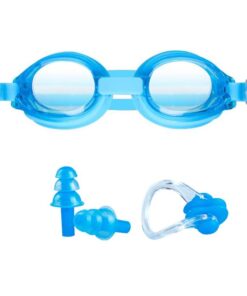 Professional Swimming Goggles With Earplugs Nose Clip For Kids - Blue - Blue