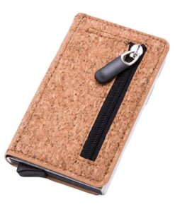 PU Cork RFID Pop-Up Wallet With Coin Zip