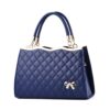PU Ladies Handbag With Bow Detail - Blue