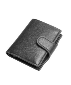 PU Leather Aluminium Anti-Theft RFID Credit Card Holder Case-Black