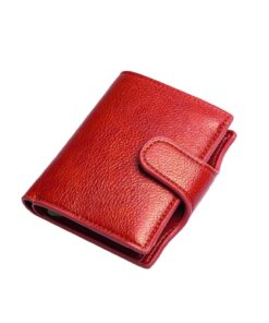 PU Leather Aluminium Anti-Theft RFID Credit Card Holder Case-Red