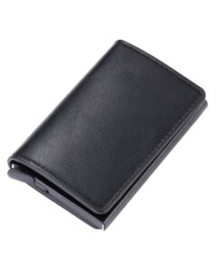 PU Leather Aluminium RFID Credit Card Holder Case-Black