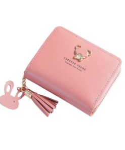 PU Leather Cute Custom Woman Wallet -Pink