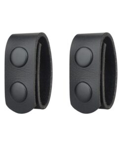 PU Leather Double Snap Tactical Belt Keeper for Hunting - 2 Pack