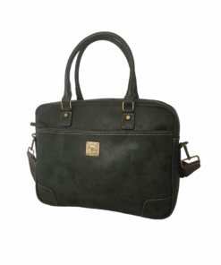PU Leather High Quality Executive Laptop Bag - Green  - Unisex