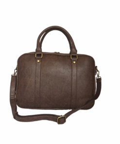 PU Leather High-Quality Laptop Bag - Coffee