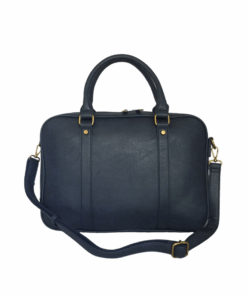 PU Leather High-Quality Laptop Bag - Navy