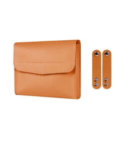 PU Leather Storage Pouch Universal Electronic Travel Accessories Bag - Brown