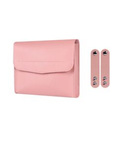 PU Leather Storage Pouch Universal Electronic Travel Accessories Bag - Pink