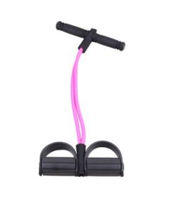 Pull Straps Chest Expander Leg Exerciser Resistance Ropes - Pink & Black