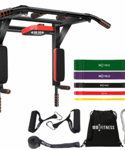 Pull Up Mount - with Resistance Bands Pack - 1818 Fitness - Black