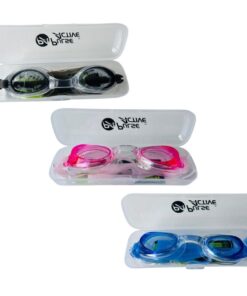 Pulse Active Adjustable Swimming Adult Goggles, Case & Earplugs (Set of 3) - 4 Pack