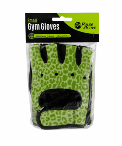 Pulse Active Pair of Womens Animal Print Gym Gloves, Size Small - Green