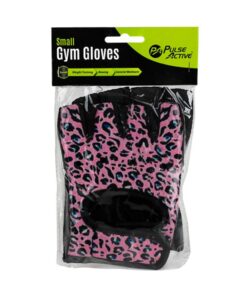 Pulse Active Pair of Womens Animal Print Gym Gloves, Size Small - Pink
