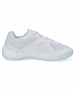 Puma Girls' Solarflash II Netball Shoes - Puma White/Nitro Blue - UK 2