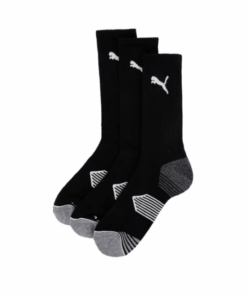 Puma Golf - Unisex Essential Crew Cut 3 Pair Golf Socks - Black