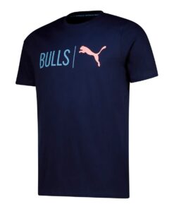 Puma Men's Bulls Culture Unisex Graphic Tee Football Tees - Blue - L