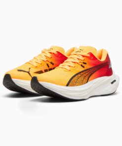 Puma Women's Deviate NITRO 3 FADE Road Running Shoes - Sun Stream/Sunset Glow/PUMA White - UK 5.5