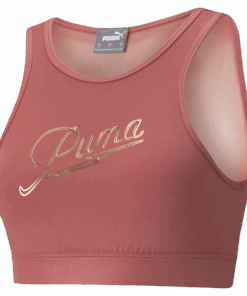 Puma Women's Moto Top Q4 Training Sports Bra - Mauvewood/Motto - XL