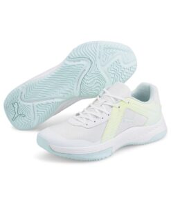 Puma Women's Varion Netball Shoes - White/Nitro Blue/Fizzy Light - UK 9