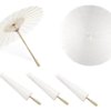 Pure White Handmade Chinese Umbrella Parasol for Party or Decoration - 3 Piece
