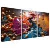 Purple Gold 3 Piece Abstract Painting Canvas Wall Art Decor