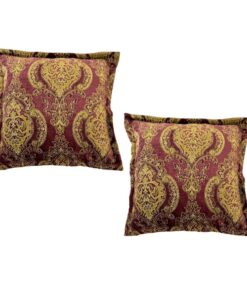 Purple & Green Damask Pattern Scatter Cushion Set of 2 (inner incl) - 50cm